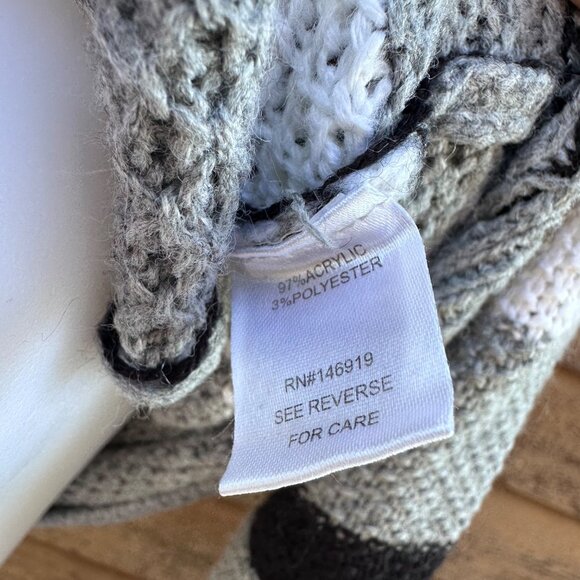 Cloud Chaser Striped Hooded Knit Sweater Womens S Acrylic/Polyester Blend - Picture 6 of 7